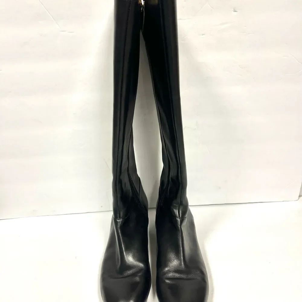 Nine West black Leather Riding Boots 8.5